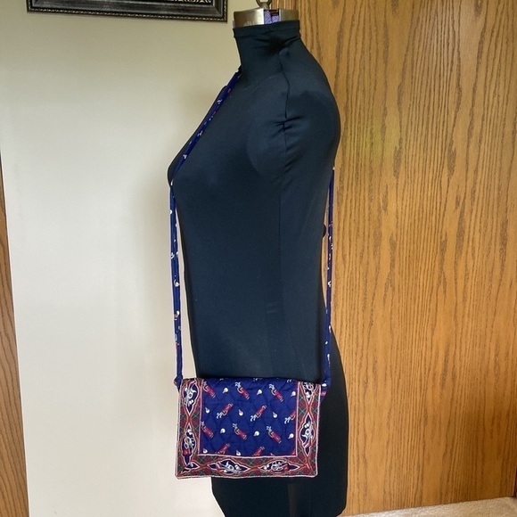 Vintage Vera Bradley Golf Navy Blue Crossbody Mini Bag Retired Pattern - Picture 3 of 11